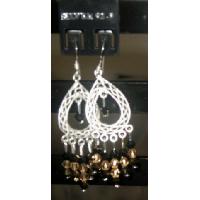 Dark Smoked Topaz Earrings Genuine Sterling Silver Frame Earrings  