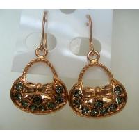 Beautiful Trendy Classic Ethnic Classic Earrings Copper Gold Plated w/ Crystals  