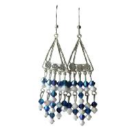 Handcrafted Earrings Genuine Swarovski Crystals & Sterling Silver    