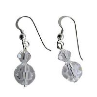 Clear Swarovski Crysta Sterling Silver Earrings Genuine Swarovski Crystals   