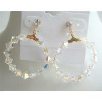 22K Gold Plated Hoop AB Swarovski Crystals Earrings