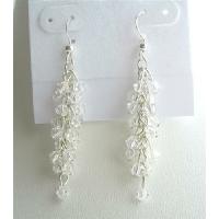 Clear Crystals Bunches Beads Dangling Earrings