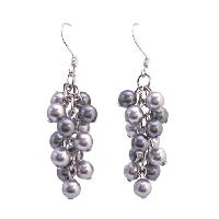 Grey Pearls Earrings Lite & Dark Grey Pearls Earrings Swarovski Lite & Dark Grey Pearls Earrings 