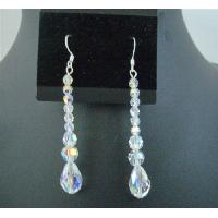 AB Crystals Teardrop Pear Shaped (#5500 ) Genuine Swarovski Crystals Sterling Silver Earrings