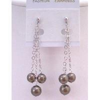 Brown Chocolate Pearls Dangling Earrings Fashionable Dangling Pearls Earrings Surgical Post Earrings