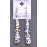 Comet Argent Light Crystals Swarovski Crystals With AB 8mm 6mm 4mm Round With 8mm 6mm AB Bicones With CZ Surgical Post Earrings
