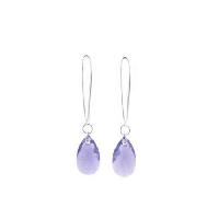 Tenzanite Polygan Pendant (item # 6106) In Silver Hoop Earrings Genuine Swarovski Polygan Pendant Earrings