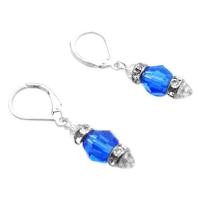 Crystals LeverBack Earrings Swarovski Sapphire Crystals Earrings