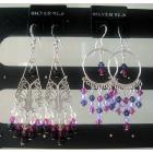 Mystic Pearls & Crystals w/ Purple Violet & Fuschia Pure Silver Earrings 