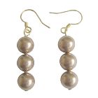 Champagne Pearls Earrings 22k Gold Plated Earrings Swarovski High Quality Pearls Earrings