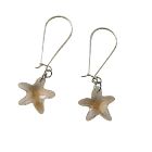 Sterling Silver Golden Shadow Star Fish Crystals Hoop Earrings