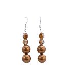 Copper Pearls w/ Swarovski Copper Crystals Pearls & Crystals Earrings