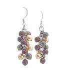 Swarovski Pearls Earrings Grape Style Pearls Sterling Silver Earrings