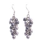 Grey Pearls Earrings Lite & Dark Grey Pearls Earrings Swarovski Lite & Dark Grey Pearls Earrings