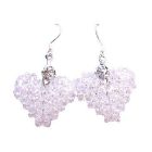 Clear Crystals Swarovski Puffy Heart Pure White Earrings