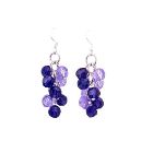 Violet & Tanzanite Round Crystals Swarovski Bead Grape Bunch Earrings