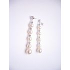 Comet Swarovski Crystals with Ivory Pearl Sterling Silver Earrings Flower Bridesmaid Can Customize Jewelry