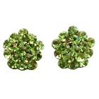 Green Flower Earrings Sparkling Crystal Dazzling And Sparkling
