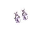 Classic Design 10mm Lavender Swarovski Stud Pearls Earring For Wedding