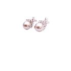 Fabulous Gift For Bridesmaid Platinium Champagne Pearls Earring