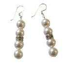 Sophisticate Elegant White Pearls Jewelry Earrings