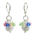 Christmas Holidays Party Gift Pave Ball Multicolor Crystals Earrings
