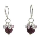 Fine Quality Jewelry Amethyst Pave Ball Earrings