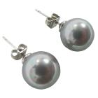 Lite Gray 12mm Oyster Shell Pearl stud Earring Housewarming Jewelry