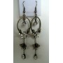 Beautiful Ethnic Hoop Earrings Simulated Gold Plated look Antique w/ CZ 