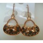 Beautiful Trendy Classic Ethnic Classic Earrings Copper Gold Plated w/ Crystals 