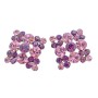 Cool Pink Crystals Clear Gorgeous Piece Swarovski Crystals Flower Petal Stud Pierced Earrings