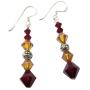 Genuine Crystals Handcrafted Jewelry Sterling Silver & Crystals Earrings