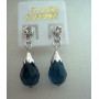 925 Sterling Silver Earrings Surgical Earrings w/ Crystal Teardrop
