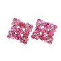 Favorite Pink Flower Crystals Earring 