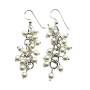 White Pearls Earrings Sterling Silver Swarovski Jewelry