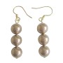  Swarovski Champagne Pearls Earrings 22k Gold Plated Earrings