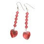 Swarovski Crystal Heart Beads Dangling Sterling Silver 92.5 Earrings