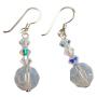 Swarovski AB & White Opal Round Crystals Sterling Silver 92.5 Earrings