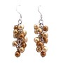 Golden Copper Pearls Grape Style Earrings Swarovski Earrings