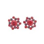 Light & Dark Siam Red Crystals Surgical Post Bridal Party Earrings