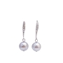 Affordable Lite Grey Swarovski Pearl Dangling Fine Diamante Earrings