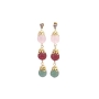 Sophisticated Earrings Stone Beads Jade Rose Quartz & Ruby Stone Bead