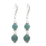 Multifaceted 10mm Jade Glass Beads Stone w/ AB Crystals Earrings