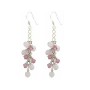 Sterling Earrings w/ Rose Crystals & Rose QuartzStone Earrings