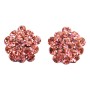 Flower Shaped Earrings Sparkling Pink Crystals Christmas Gift Earrings