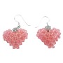 Hollywood Style Swarovski Crystals Lite Rose Puffy 3D Heart Earrings