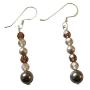 Swarovski Collection Brown Champagne Golden Shadow Crystals Earrings