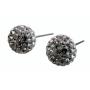 Clear Crystals Glitter Ball Stud Post Earrings