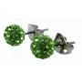 Peridot Crystals Pave Ball Stud Earrings