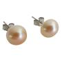 Fabulous Wedding Stud Earrings in Peach Oyster Shell Pearl